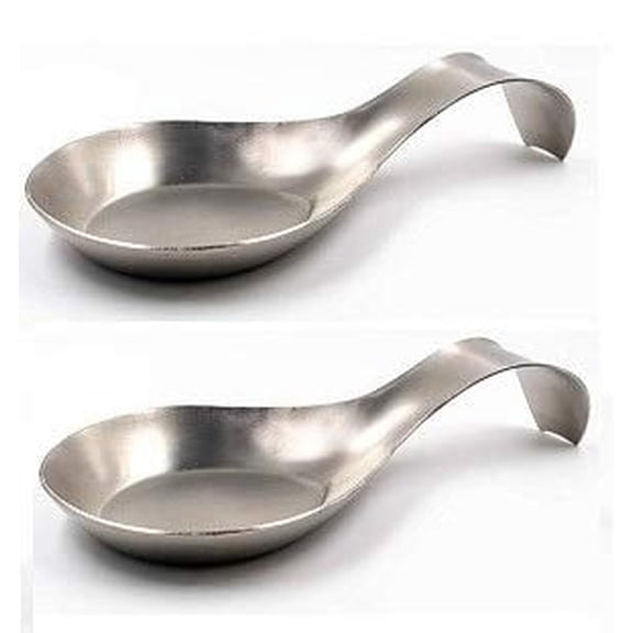 i Ware KkitchenCare Stainless Steel Spoon Rest Holder (Silver) (Set of 2)
