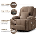 thumbnail image 6 of JONPONY Kneading Massage Rocker Recliner Chair with 4-Point 3D Kneading Massage and Heat Ergonomic Lounge Chair for Living Room with Rocking Function and 2 Cup Holders, USB Charge Port,Brown, 6 of 11