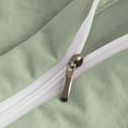 thumbnail image 4 of DNG Creations 1 Piece Double Ruffle Duvet Cover With Zipper Closure ( Solid Light Sage ) All-Season 100% Egyptian Cotton, 800 Thread Count ( Oversized King - Size ), 4 of 6