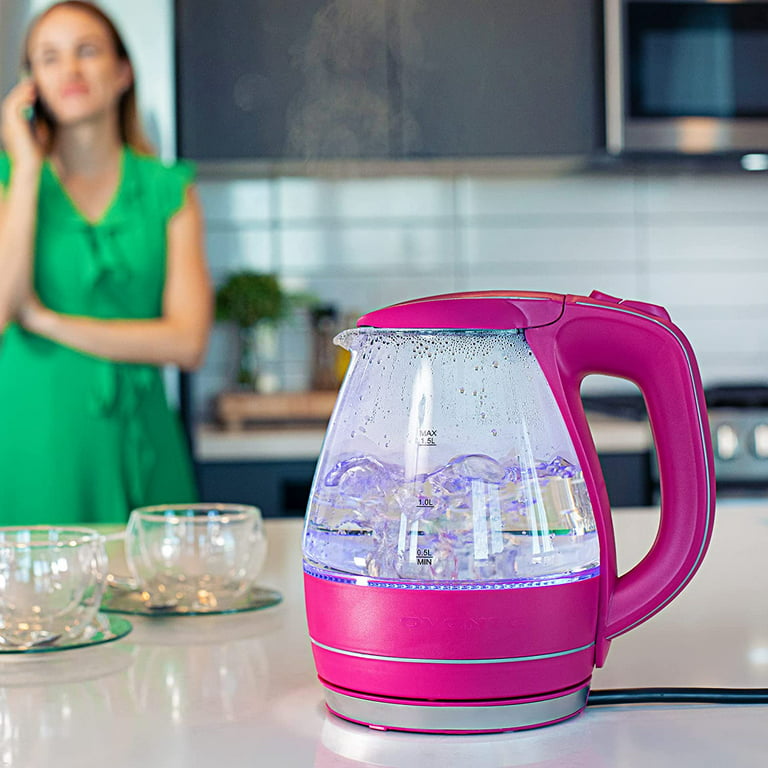 Ovente Electric Hot Watter Kettle with ProntoFill Lid, Pink 1.8
