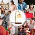 thumbnail image 3 of BEEPRINCESS Candle Warmer Lamp with Timer and Dimmable Light, Adjustable Height Jar Candle Warmer, Gold Glass Shade, 2 Bulbs, 3 of 7
