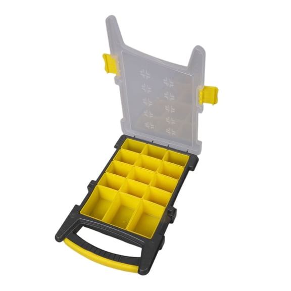 JROCHE Heavy Duty Tool Organizer Box With 14 Slots Transparent Lid Easy Carry