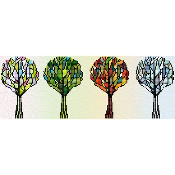 Diamond Dotz 4 Seasons Sparkle Tree Diamond Painting Kits for Adults - Diamond Art Kits a Relaxing Creative Craft Kit with Dotz Gems 23"x8"
