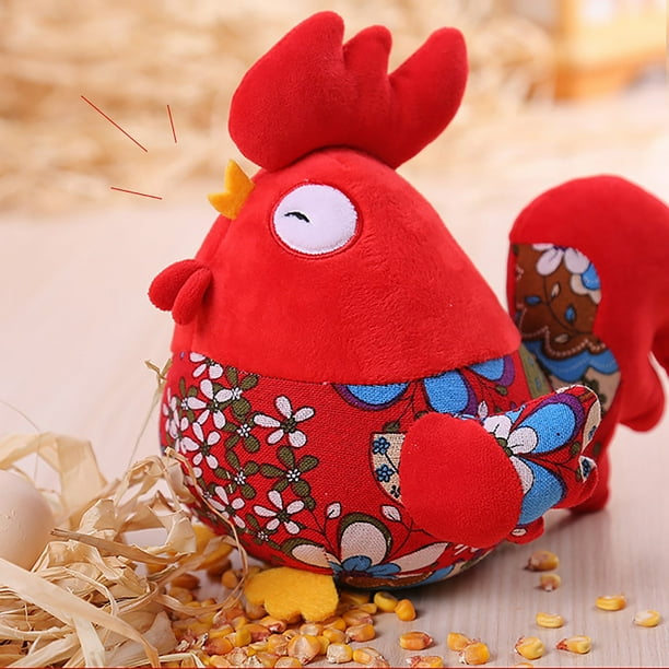 Uheoun Joyful Rooster Doll Ornaments, Of The Year Of The Chicken, Plush