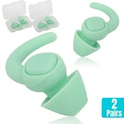 2 Pairs Silicone Ear Plugs for Sleeping, TSV NRR 33dB Noise Cancelling Earbud, Washable Ear Stopper