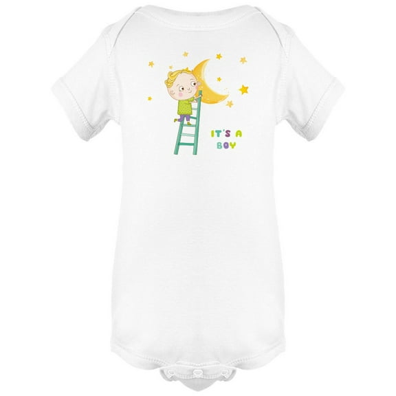 Cute Boy Climbing On A Moon Bodysuit Infant -Image by Shutterstock,  Newborn