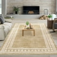thumbnail image 2 of CAROMIO Modern Bordered Washable Area Rugs Non Slip Carpet Contemporary Geometric Border Accent Rug, 5' x 7' Camel, 2 of 7