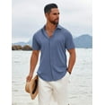 thumbnail image 4 of COOFANDY Casual Shirts for Men Linen Short Sleeve Button Down Shirt, 4 of 10