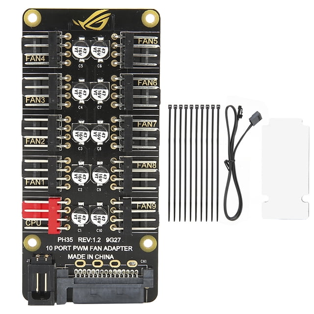 Fan Hub, 15pin Interface 10 Capacitors Adhesive EVA Cotton Stable HUB Motherboard For Desktop PC Ph35
