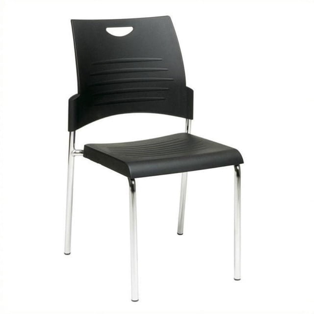 Scranton & Co Chaise Empilable à Pieds Droits en Noir (Ensemble de 4)