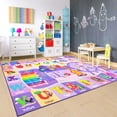 thumbnail image 7 of TWINNIS Kids Play Rug Animal Carpet ABC Educational Rug Mat Kids Area Rug for Playroom,Bedroom,Nursery Room,5'X7',Purple, 7 of 7
