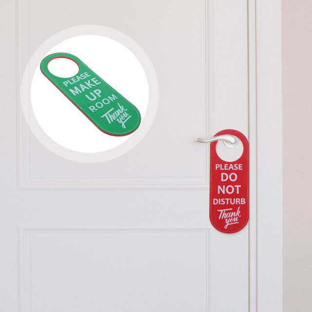 VERDANVERSE Señal Para Puerta De Cuero Doble Cara Para Hotel Y Hogar Mensaje No Molestar Moderno