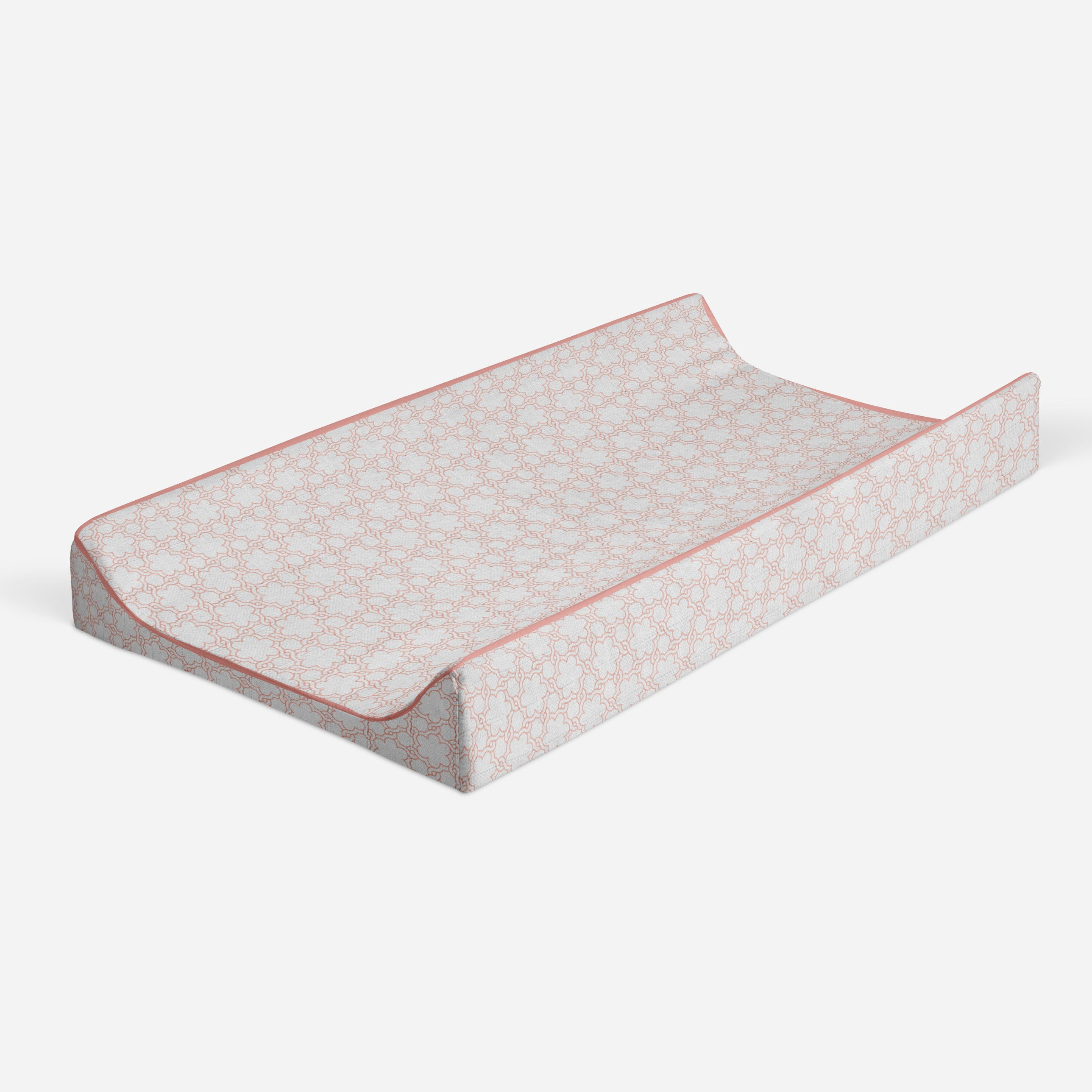 Floral Coral Quilted Muslin Changing Pad Cover