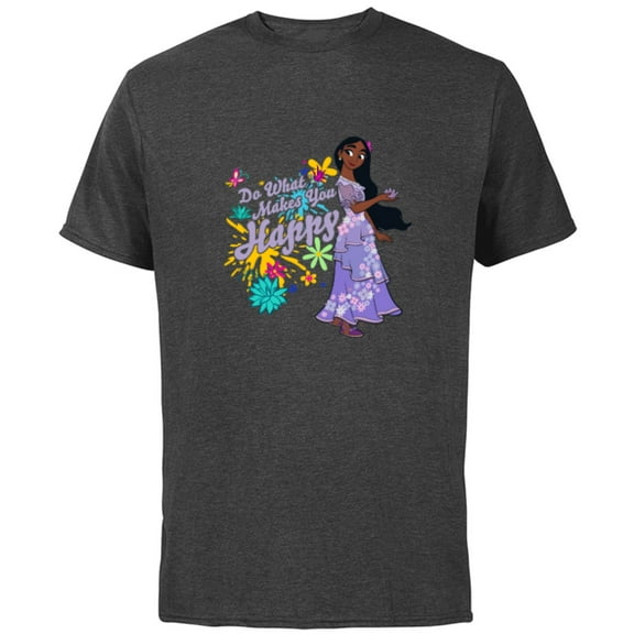 Disney Encanto Isabella Do What Makes You Happy - Short Sleeve Cotton T-Shirt for Adults - Customized-Charcoal