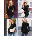 thumbnail image 3 of Ekouaer Maternity Shirts 3 Packs Pleated Long Sleeve Tops Tunic Casual Pregnancy Clothes, 3 of 7
