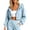 Light Blue, variant on Cropped Zip Up Hoodie Women Long Sleeve Drop Shoulder Casual Hooded Sweatshirt Y2k Crop Jacket Fall Winter Coat Outerwear