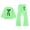 Green, variant on Girls 2 Piece Floral Outfits Ruffle Trim Long Sleeve Blouse & Elastic Waist Wide Leg Pants Casual Fall Clothes for Kids Hot Pink Size 6-7 Years