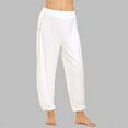 thumbnail image 7 of HJYCHN Women's High Split Yoga Running Exercise Pants for Stretch Comfort and Solid Color Leisure Wear White S, 7 of 7