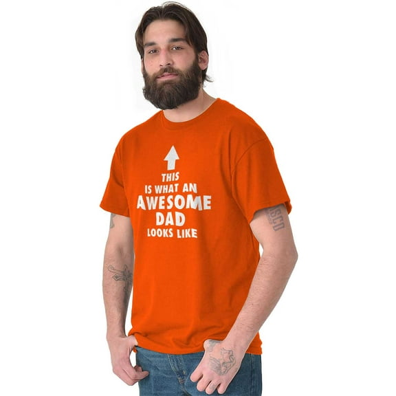 Cool What an Awesome Dad Looks Like Men's Graphic T Shirt Tees Brisco Brands S