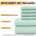 thumbnail image 4 of Lux Decor Collection Full Size Bed Sheets - Microfiber Deep Pocket Bedding Sheets & Pillowcase Sets - Spa Blue, 4 of 11