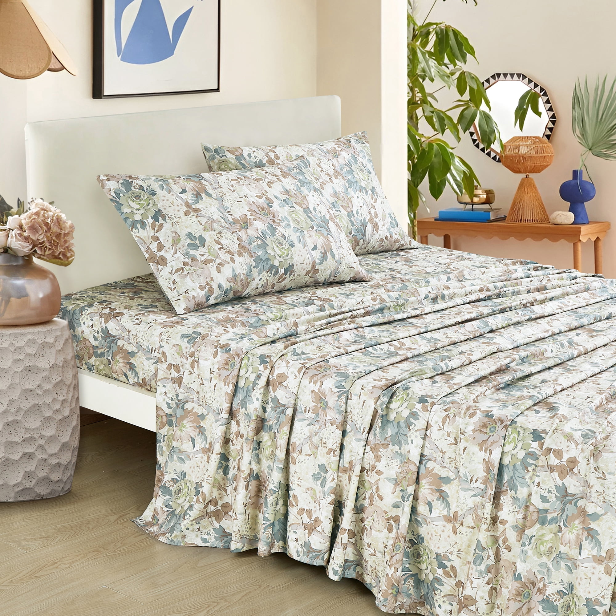 Evjk 3-4 PC Jcrown Sheet Set, Modern Print, Luxury Comfort, Twin