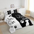 thumbnail image 3 of jejeloiu Pet Dogs Lovers Bedding Comforter Set,Kawaii Paws Twin Comforter Sets,White Black Bedding Set For Girl Boy,Breathable Home Decor,2pcs, 3 of 8