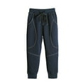 thumbnail image 2 of GBSYEWXS Kids Little Boys Pants Slim-Leg Casual Elastic Waist Athletics Soft Trousers Dark Blue Size 5-6 Years, 2 of 4