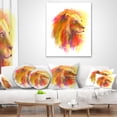 thumbnail image 4 of Designart Lion with Colorful Mane - Animal Throw Pillow - 12x20, 4 of 5