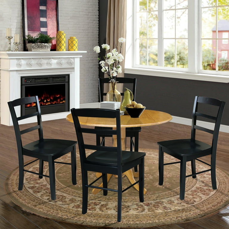 Drop Leaf Black Dining Table Chairs International Concepts Solid