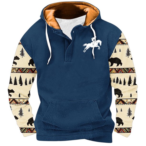 Sudaderas con capucha para hombre, moda, bolsillos, manga larga, estampado, sudaderas con capucha, blusa para hombre, blusa de poliéster