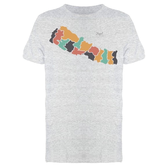 Nepal Map With States Tee Men's -Image by Shutterstock