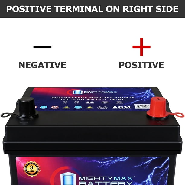 Mighty Max Battery, MM-G35 Group Size 35 12V 55Ah AGM Car Battery