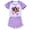 Purple, variant on Girls' Short sleeved Set APHMAU Children's Girls' Short sleeved T-shirt Shorts Sports Set Game Cartoon Fashion Casual Set, Suitable for Children aged 5-13