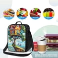 thumbnail image 4 of Pofeuu Whimsical Treehouse Painting Print Lunch Bag Women Insulated Lunch Box Reusable Leakproof Large Spacious Cooler Tote for Women Men, 4 of 7