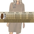 thumbnail image 3 of Arlun Fall Winter Fuzzy Sweater Mini Dress Womens Long Sleeve Crew Neck Loose Comfort Knee Length Dresses Solid Color Simple Stylish Pullover Outfits Brown XXL, 3 of 5