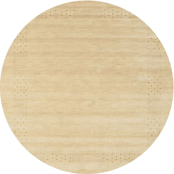 Ahgly Company Indoor Round Contemporary Brown Gold Abstract Area Rugs, 8' Round
