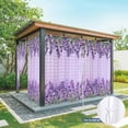 thumbnail image 6 of Outdoor Curtains for Patio Waterproof, Purple Lavender Outdoor Privacy Panels Grommet, Spring Watercolor Wildflowers Plant Plaid Blackout Outside Curtains for Porch/Cabana 54"x108", 2 Panels, 6 of 8