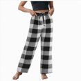 thumbnail image 3 of 11-12T Kids Fleece Pajamas Pants for Boys Girls Plaid Pants Big Boys Fleece Joggers With Pockets Elastic Waist Plaid Pants For Christmas Size 7-18 Up to XXXL,Black, 3 of 9