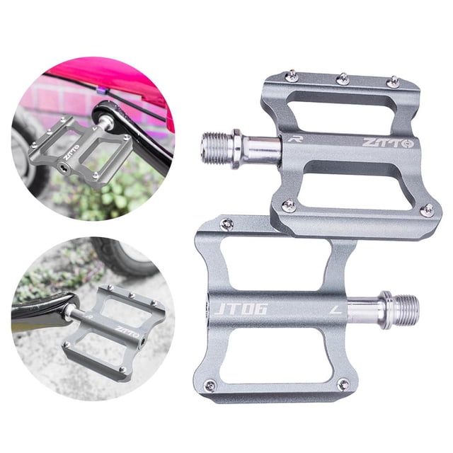Pedal Plano de Bicicleta Macarena Aleación de Aluminio Antideslizante 9/16 Pulgadas Plata