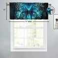 thumbnail image 4 of Blue Butterfly Rod Pocket Thermal Insulated Curtain Valance Glowing Butterflies Starry Sky Thermal Insulated Room Darkening Curtain for Dinning Room 54 by 18 in, 1 Panel, 4 of 6