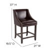thumbnail image 6 of Flash Furniture Carmel Series 24" High Transitional Walnut Counter Height Stool with Nail Trim in Brown LeatherSoft, 6 of 12