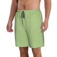 thumbnail image 2 of Naloa Green Gingham Men's Beach Shorts, Surfing shorts, Swim trunks, Quick Dry Swim Trunks for Surfing Beach Fun - Medium, 2 of 9