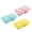 Blue Pink Yellow, variant on Two Compartment Silicone Food Storage Box with Secure Cover Space Saving Kitchen Tool Camping Food Carriers for Travel