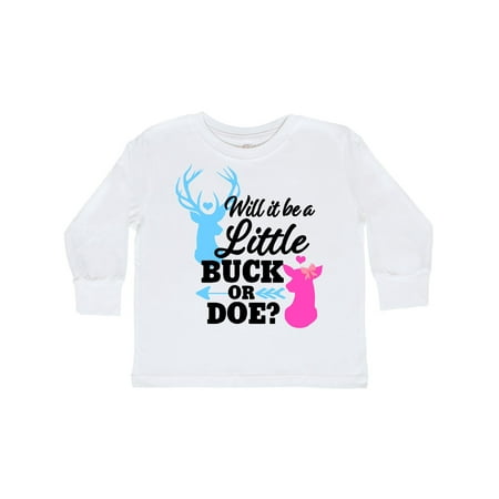 

Inktastic Gender Reveal Will it be a Little Buck or Doe Gift Toddler Toddler Girl Long Sleeve T-Shirt