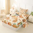 thumbnail image 2 of Erosebridal Kawaii Capybara Twin Sheet Sets 3pcs For Kids,Cartoon Flowers Animal Bedding For Boys Girls,Ultra Soft Home Decor, 2 of 5