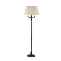 HomeRoots 60" Bronze Four Light Traditional Shaped Floor Lamp With Beige Square Shade