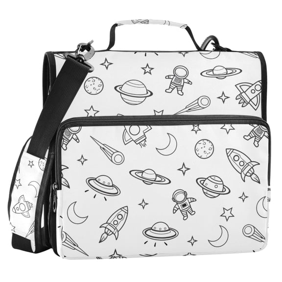 ALAZA Zipper Binder Space Galaxy Universe 2 in 3 Ring Trapper Keeper 500 Sheet Capacity File Folder Organizer Bag