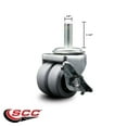 thumbnail image 2 of Low Profile Thermo 2 Inch Dual Wheel 1/2 Inch Threaded Stem Caster with Brake, 2 of 2