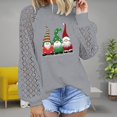 thumbnail image 1 of Pntutb Mujer Impreso Camiseta Suelta Encaje Manga Larga Blusa Cuello Redondo Casual tops Pntutb Pntutb-1750, 1 of 5