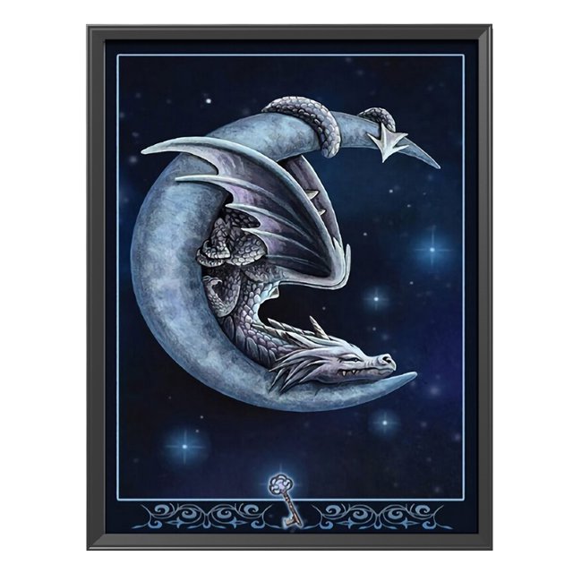 Cuadros Decorativos Dragon Twines the Moon Kits de punto de cruz estampados DIY bordado 11CT Crafts Sywqhk Nuevos Originales